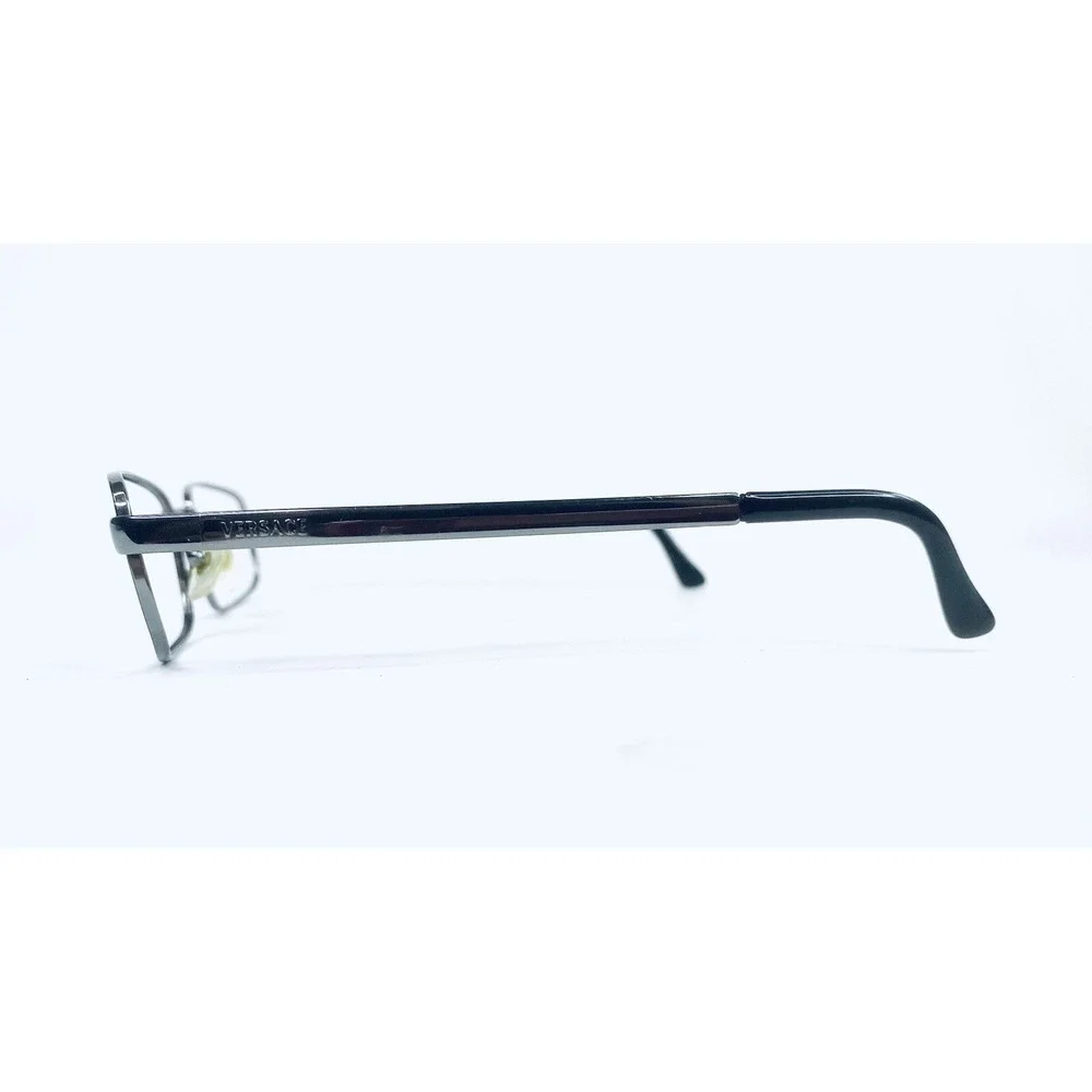 Versace Dark Silver Gun Metal Rectangular Glasses Italy MOD 1001 52 19 135